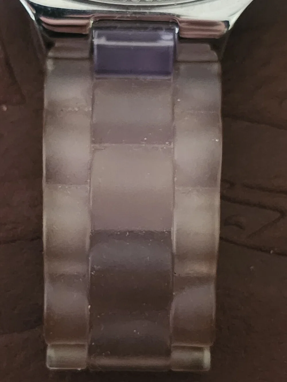 GUESS Deco Purple Crystal-Trim Purple Face Chronograph Watch-  New In Box